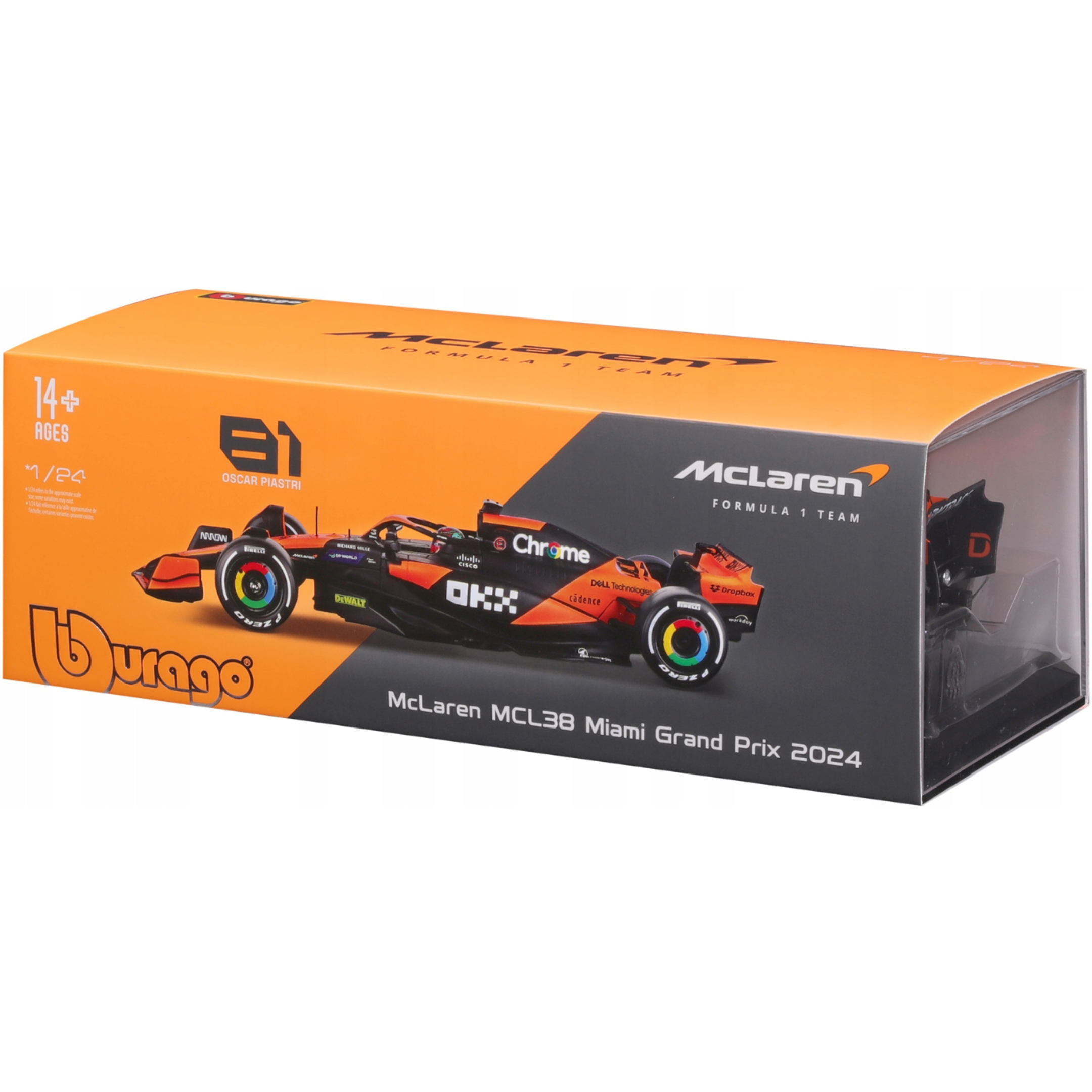 Bburago McLaren MCL38 Miami Grand Prix 2024 Oscar Piastri 1/24