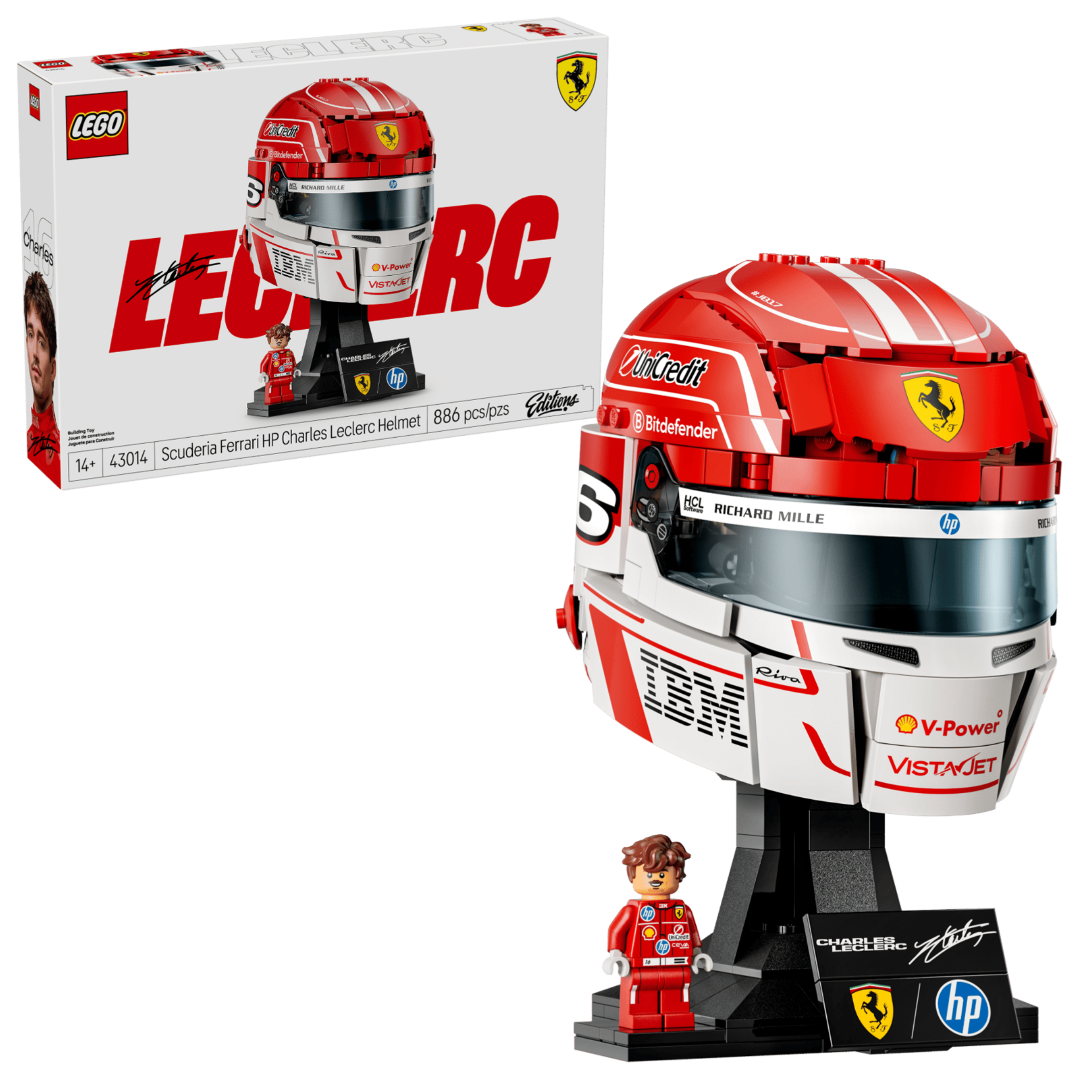 Lego Scuderia Ferrari: Casco de Charles Leclerc