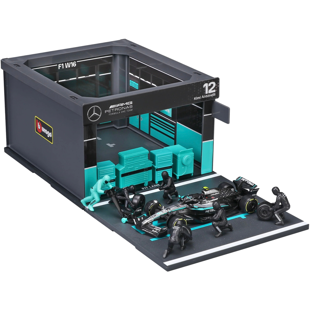 Bburago Pit Pass Mercedes-AMG F1 W16 K. Antonelli 1/43