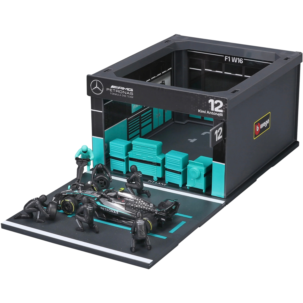 Bburago Pit Pass Mercedes-AMG F1 W16 K. Antonelli 1/43