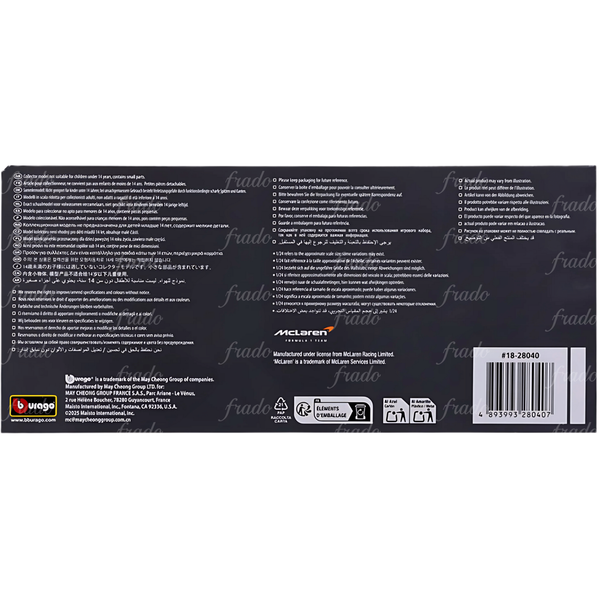 Bburago O. Piastri McLaren MCL38 Miami GP 2024 con figura 1/24 - Fradostore
