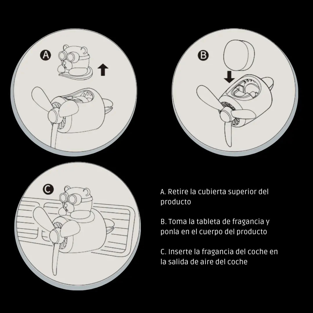 Porta Fragancias Oso Piloto - Fradostore